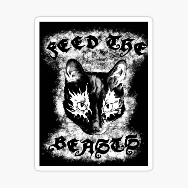 Feed the Beasts V2 (Designed by Jonathan Grimm Art) Proceeds Help Rescue Cats! Sticker