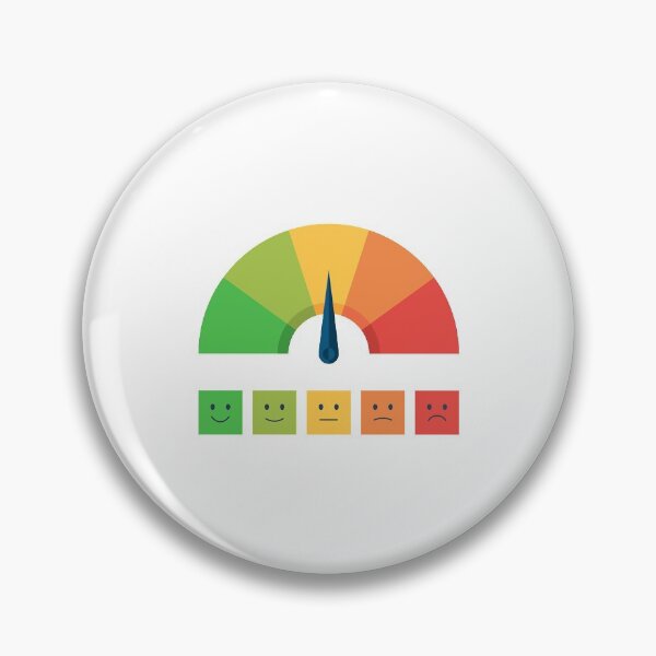 Item preview, Mood checker meter happy face angry worried bored sad negative positive emojis faces designed and sold by MindChirp.