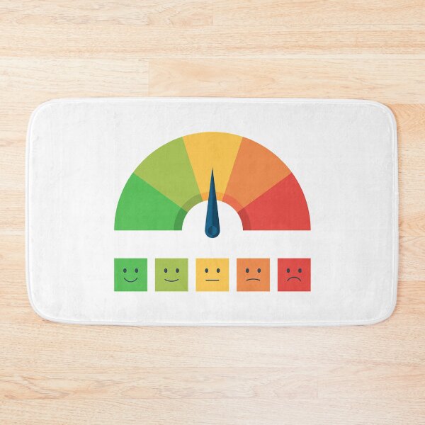 Item preview, Mood checker meter happy face angry worried bored sad negative positive emojis faces designed and sold by MindChirp.