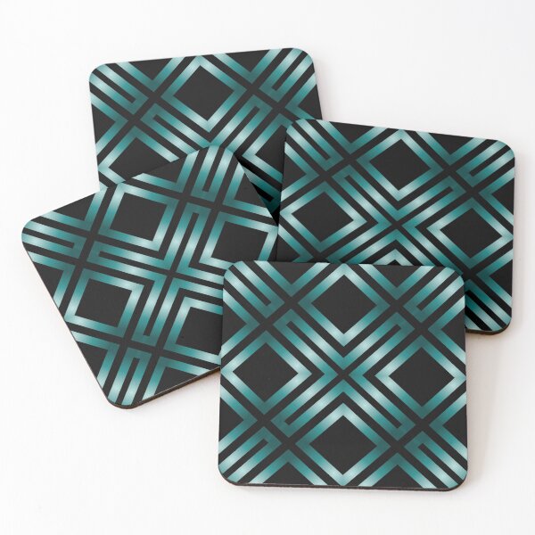 Item preview, Teal Geometric Stripes |  Abstract Teal Geometric | Teal Stripes Pattern designed and sold by venella.