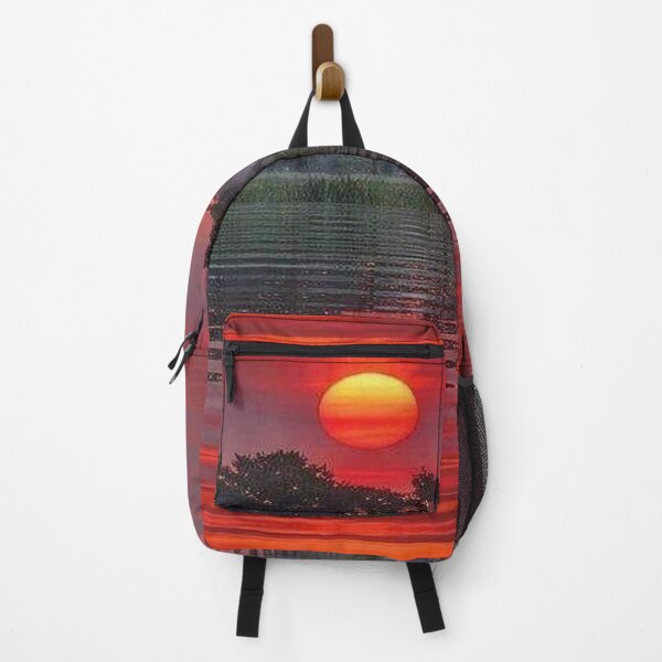 Item preview, Reflection of Red Hot Sunset in Misty Evening Sky Surrounded by Houses Trees The Lakes Cedar Grove, Georgia designed and sold by NadeenInspires.