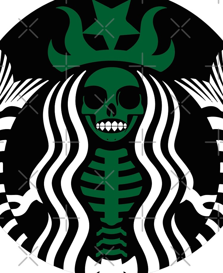 Starbucks-Inspired Matte Black Skeletal Mermaid Cold Cup