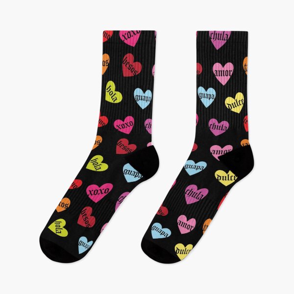 Item preview, Cute Fun Bold Bright Old English Spanish Hearts Pattern designed and sold by TheCraftyDrunkCo.