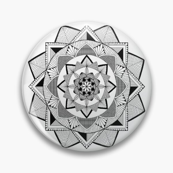 Item preview, geometric black white mandala designed and sold by annimandala08.