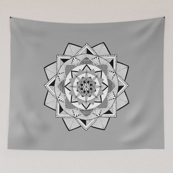 Item preview, geometric black white mandala designed and sold by annimandala08.