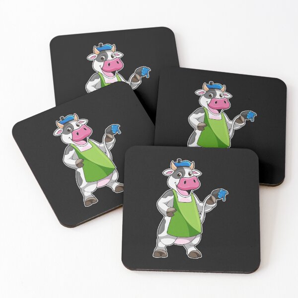 Item preview, Cow as Painter with Paint & Apron designed and sold by Snabdesign84.
