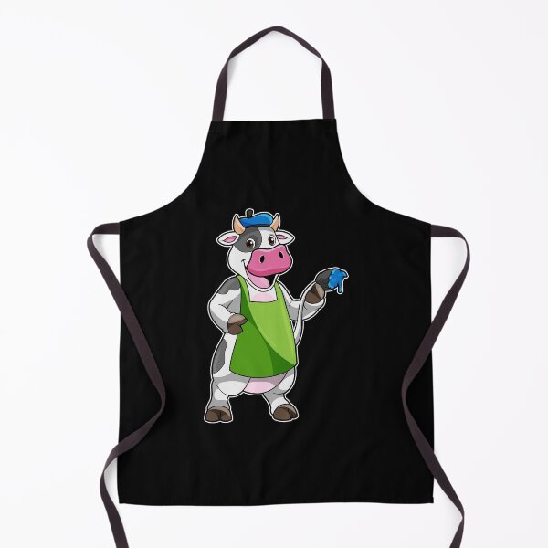Item preview, Cow as Painter with Paint & Apron designed and sold by Snabdesign84.