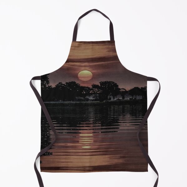 Item preview, Reflection of Golden Hot Sunset in Misty Evening Sky Surrounded by Houses Trees The Lakes Cedar Grove, Georgia designed and sold by NadeenInspires.