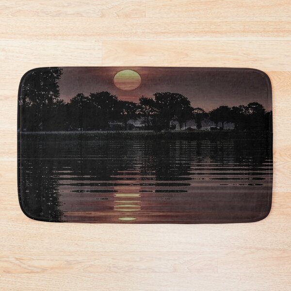 Item preview, Reflection of Golden Hot Sunset in Misty Evening Sky Surrounded by Houses Trees The Lakes Cedar Grove, Georgia designed and sold by NadeenInspires.