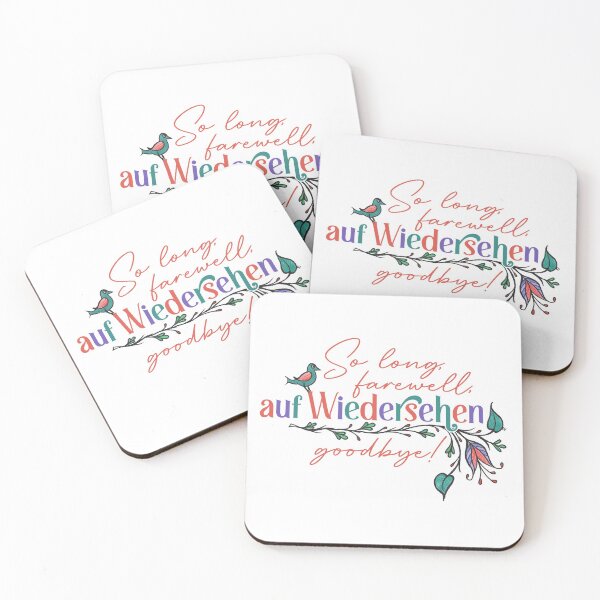 Item preview, So long, farewell, auf Wiedersehen, goodbye! - German Folk Flowers designed and sold by The White Bat.