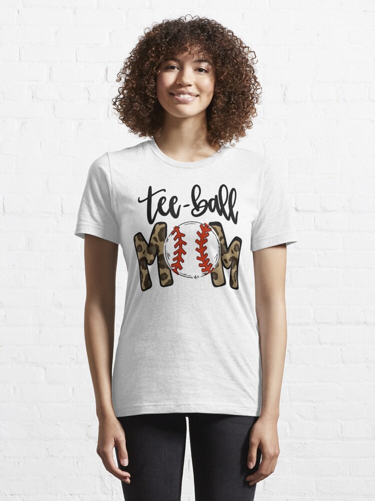 Tball Mom Baseball Mom Leopard Mother's Day Kids T-Shirt