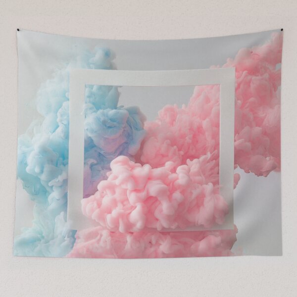 Item preview, Abstract pastel pink and blue color paint with pastel gray background. designed and sold by LADYGOODMOOD.
