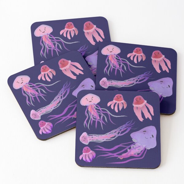 Item preview, Cute Watercolor Jellyfish - Pink and Purple Cartoon designed and sold by TheRainbowRoom.
