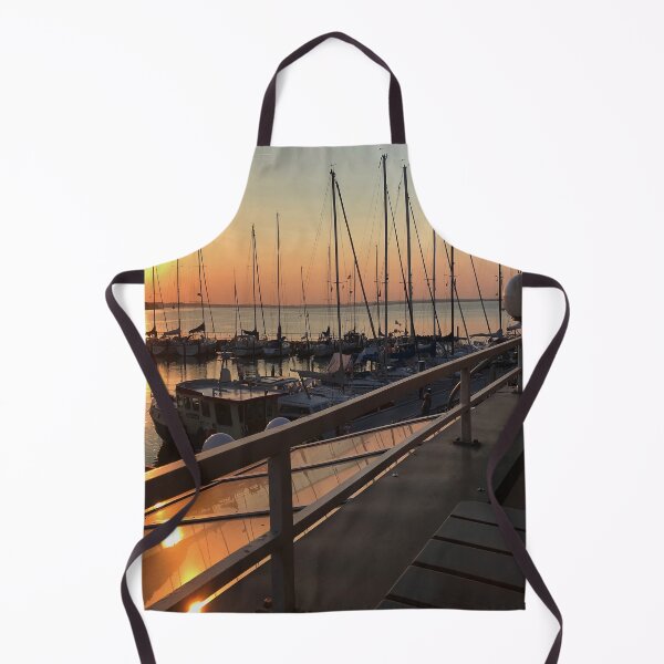 Item preview, Peaceful sunset over marina with sailboat mast on Baltic sea in Langballig yachting harbor, Schleswig- Flensburg, Germany designed and sold by Khala.