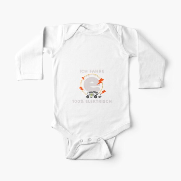I drive 100 percent electric. Electric car! Long Sleeve Baby One-Piece