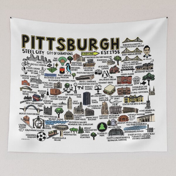 Item preview, Pittsburgh Map designed and sold by fiberandgloss.