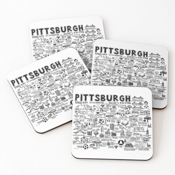 Item preview, Pittsburgh Map  designed and sold by fiberandgloss.