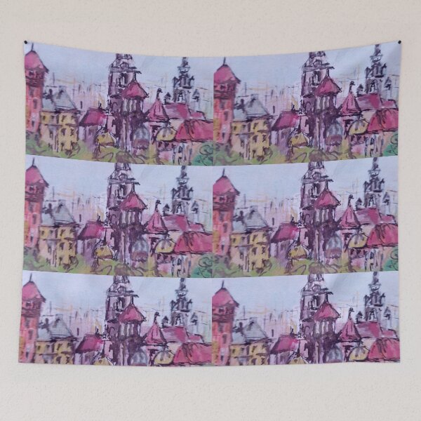 Item preview, Old town of Krakow, old houses, streets, red roofs,  designed and sold by NessArtByEwa.