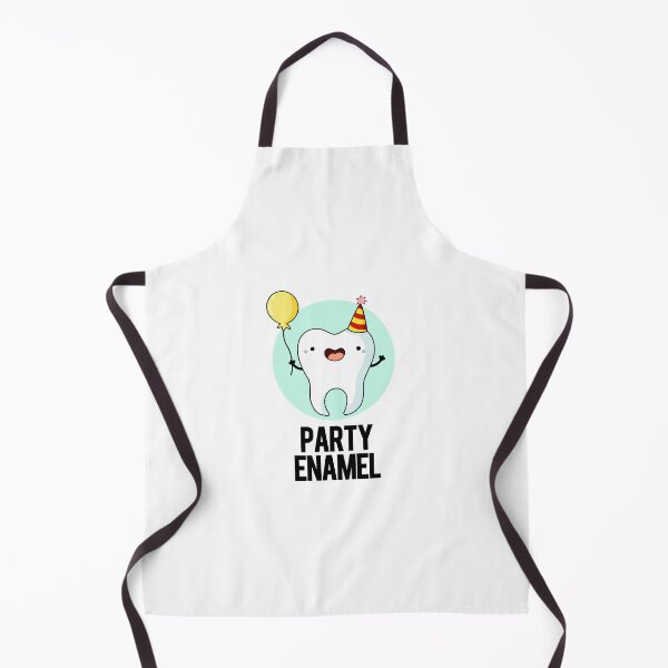 Item preview, Party Enamel Funny Tooth Puns designed and sold by punnybone.