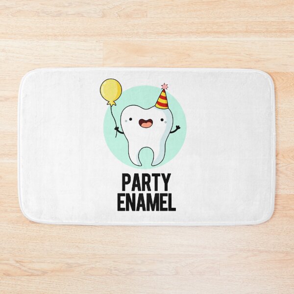 Item preview, Party Enamel Funny Tooth Puns  designed and sold by punnybone.