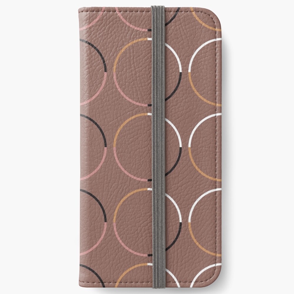 WE PERCEIVE | Minimal Circle Pattern in Mocha iPhone Wallet