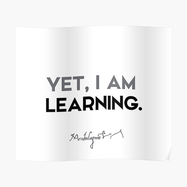 Michelangelo quotes - Yet, I am learning. Poster