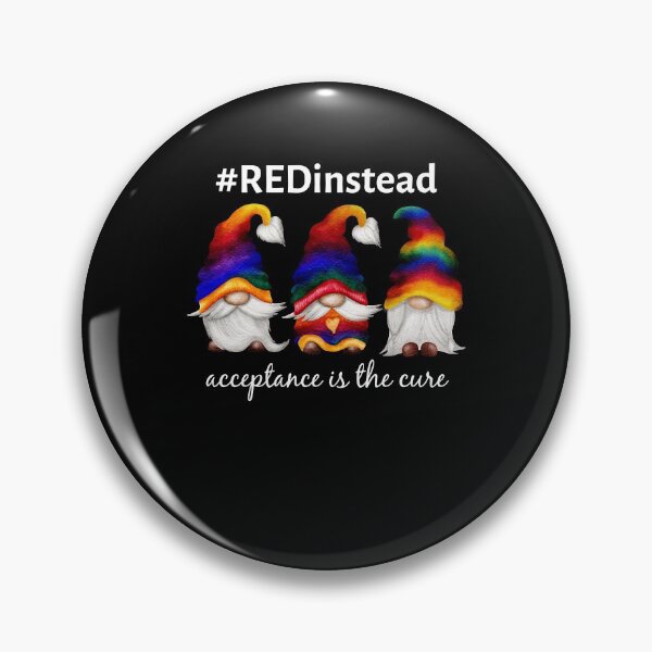 Item preview, Red Instead Autism Shirt Autism-Acceptance Rainbow Gnome designed and sold by TrendingTees4u.