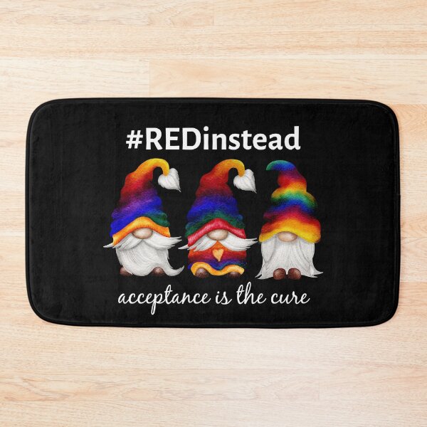 Item preview, Red Instead Autism Shirt Autism-Acceptance Rainbow Gnome designed and sold by TrendingTees4u.