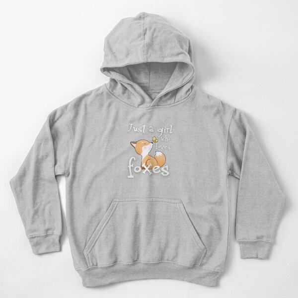 Cute Fox Just A Girl Who Loves Foxes Kids Pullover Hoodie