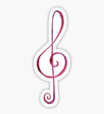 Pink Treble Clef Sticker