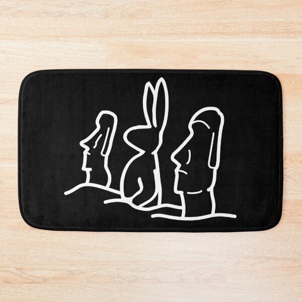 Item preview, Easter Humour Bunny with Moai Easter Island Heads designed and sold by Schka.