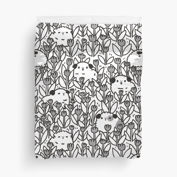 Black and White Guinea pigs Pattern Duvet Cover