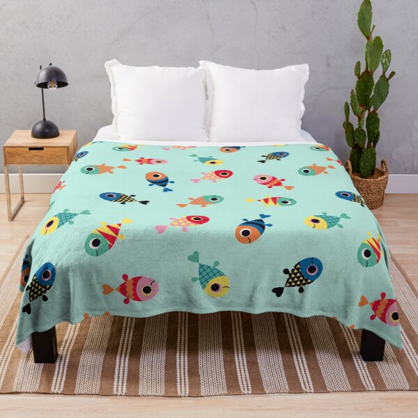 Item preview, Fun Tropical Fishes Shape Pattern (Seaweed Teal) designed and sold by Fox Newton.