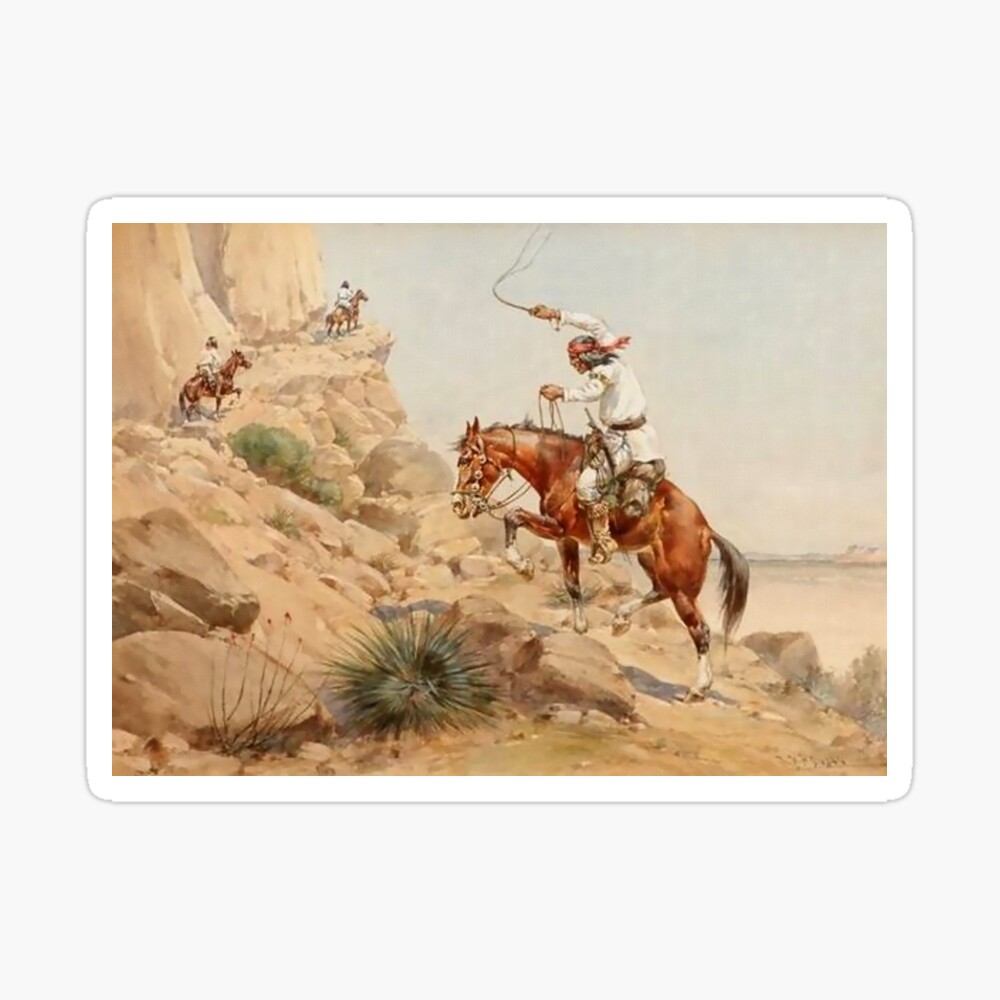 Dusty Western Watercolor “Posse - The Chase” Art Board Print for Sale by  PatricianneK