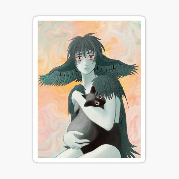 Feather Haired Girl Sticker
