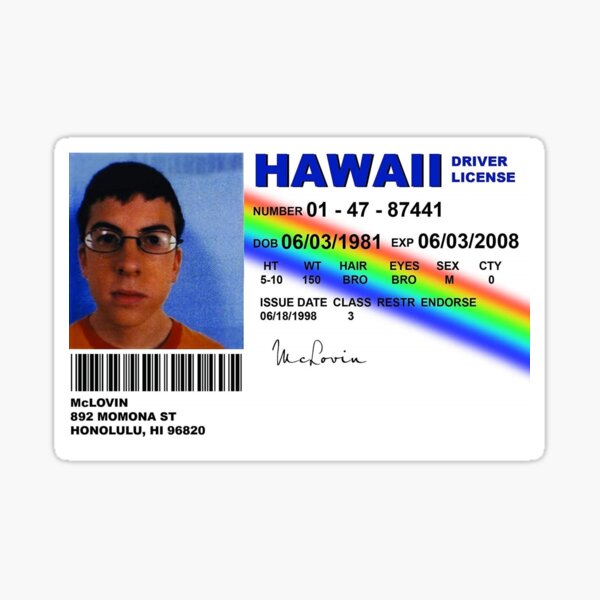 Funny Fake Hawaiian Id