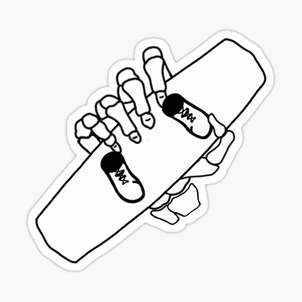 Wakeboard à main squelette Sticker