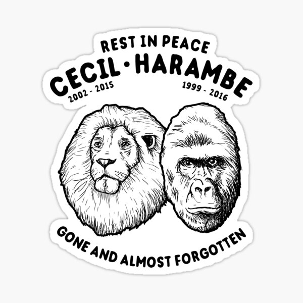 Funny Gorilla Stickers Redbubble - harambe memorial roblox