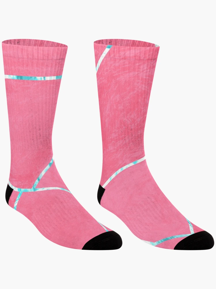 Thumbnail 3 of 5, Socks, Pink Tile Pattern designed and sold by Andrew Helliwell.