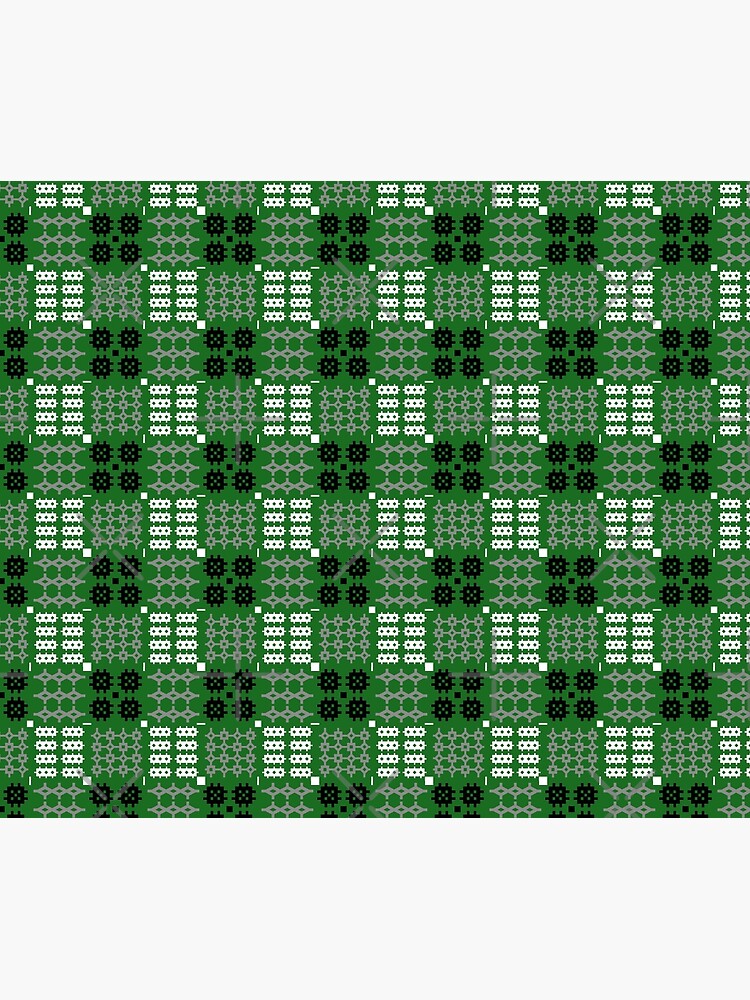 "Welsh Tapestry Pattern, Carthen Cymraeg, Cymreig (green)" Throw