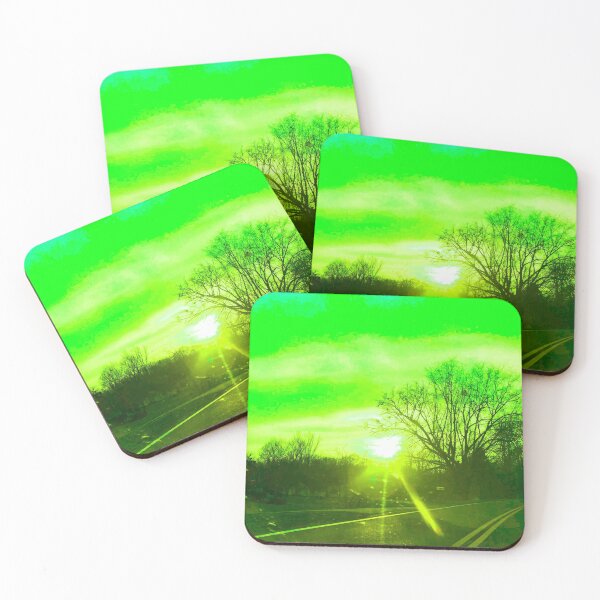 Item preview, Roadside View Sunset Against Shades of Green Trees and Shrubs Peachtree City Georgia designed and sold by NadeenInspires.