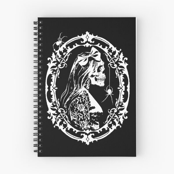 Item preview, Skeleton with Hair Bow in Ornate Frame with spiders  designed and sold by SpreadForSatan.