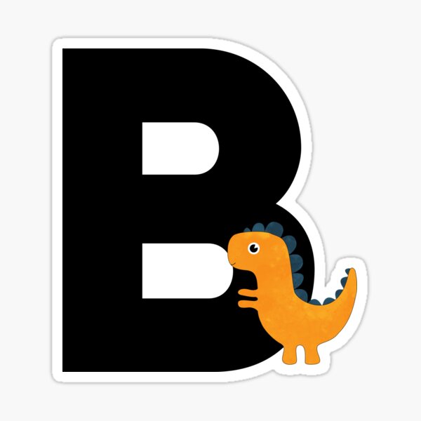 "Monogram Letter B With Cute Dinosaur" Sticker For Sale By Neolithic15 ...