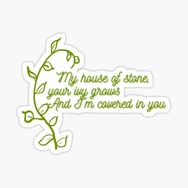 Ivy Lyrics by TS from Evermore Sticker for Sale by petridishbaby