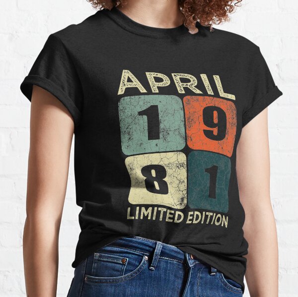 Retro Vintage Nacido en 1981 Cumpleaños - Retro Vintage Abril de 1981 Edición limitada Camiseta clásica