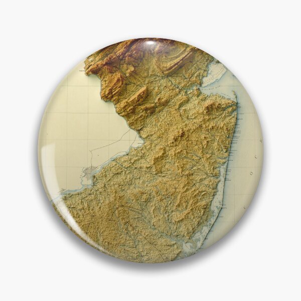 Item preview, 1888 New Jersey Relief Map 3D digitally-rendered designed and sold by ThinkAboutMaps.