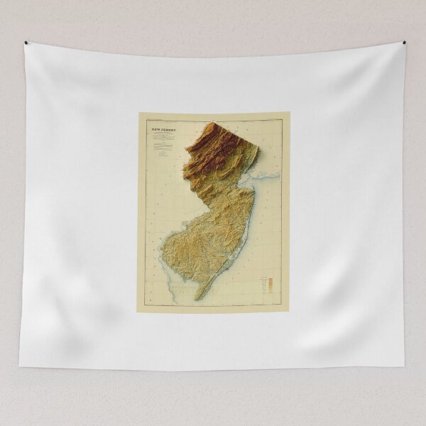 Item preview, 1888 New Jersey Relief Map 3D digitally-rendered designed and sold by ThinkAboutMaps.