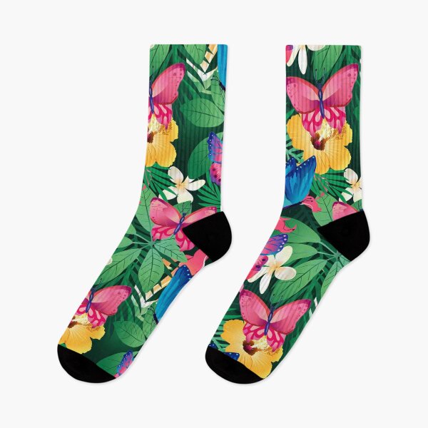 Item preview, Watercolor Hibiscus Flowers And Butterfly Pattern designed and sold by virillanissa.