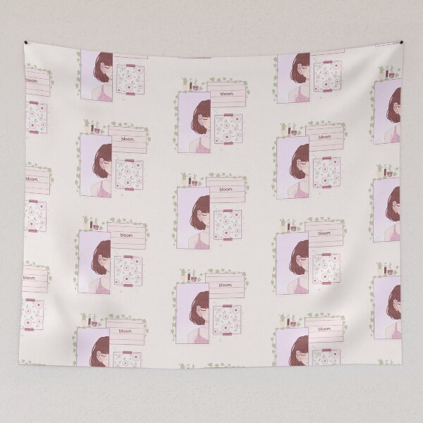 Item preview, aesthetic pink floral moodboard  designed and sold by skiesisters.