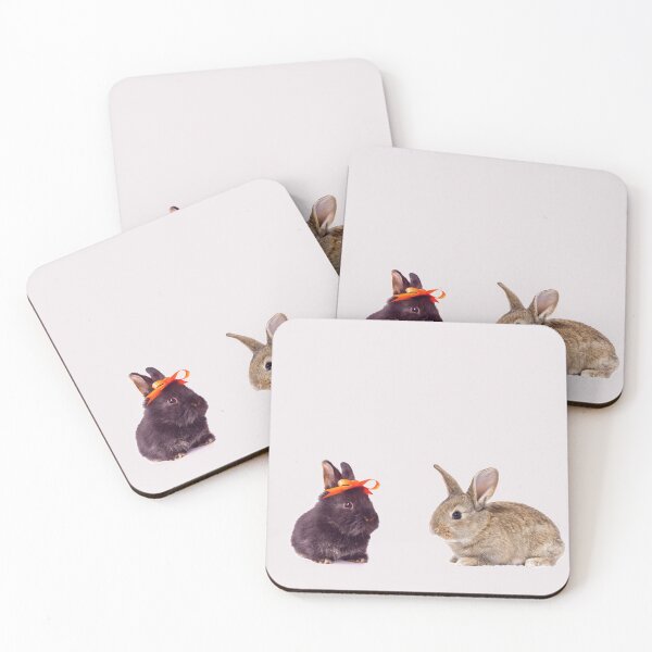 Item preview, Cute Black Bunny and Gray Rabbit designed and sold by Schka.